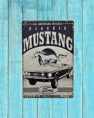 Ford Mustang Vintage Style Tin Metal Bar Sign Poster Man Cave Collectible New • $9.99
