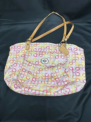 COACH Leah Signature Op Art Muti-color CC Shopper Tote Bag  #13142 • $60