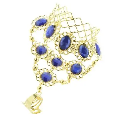 £7.45 • Buy Belly Dancing Bracelet With Finger Ring Indian Dance Fashion Jewelry Blue