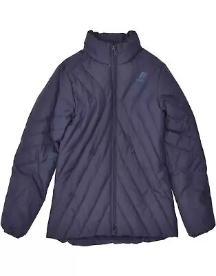 K-WAY Womens Padded Jacket UK 10 Small Navy Blue AB01 • $43.49