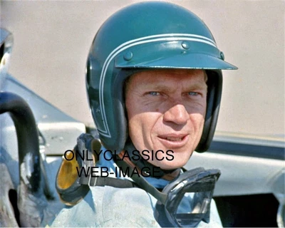 $14.41 • Buy '67 Cool Steve Mcqueen Open Face Helmet In Lola T70 Auto Racing Sports Car Photo