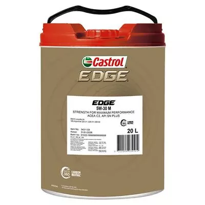 Castrol EDGE 5W-30M Engine Oil 20L 3431108 • $256.66