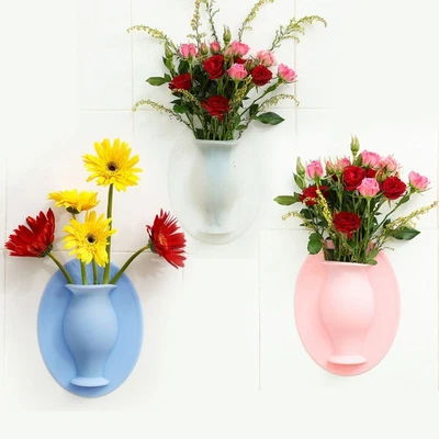 £6.79 • Buy Silicone Sticky Vase Wall / Fridge Flower Plant Vases DIY Home Decoration UK