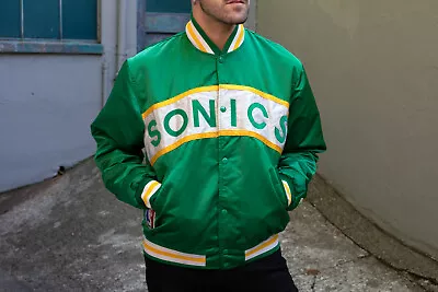 Seattle Supersonics Starter Puffer Satin Jacket Made In USA Size L • $550