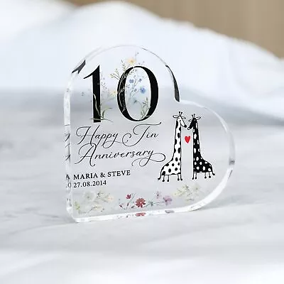 Personalised 10th Anniversary Gift Happy Tin Anniversary Gift 10th Anniversary • £13