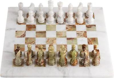 Handmade Marble Chess Set Includes 12X12 Inch Stone Board (COLOR MAY VARY) • $61.99