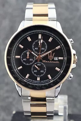 Maserati Men Tachymeter Black Dial With Date Stainless Steel Quartz Wristwatch • $49.99