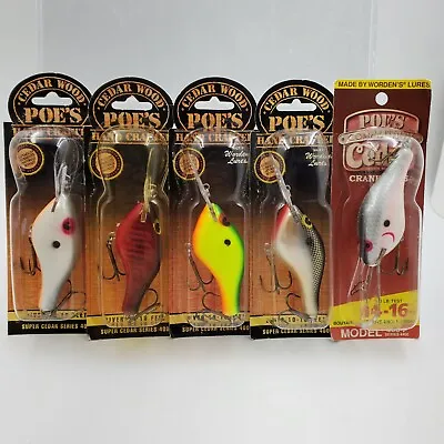 Vtg New Poe's Series 400 Cedar Wood Crankbait Lure 3/4 Oz 10 - 18 Ft You Choose • $15