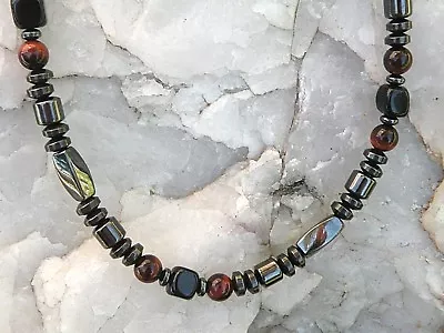 Men’s Women’s Magnetic Hematite ONYX RED TIGERS EYE Bracelet Anklet Necklace • $34.99