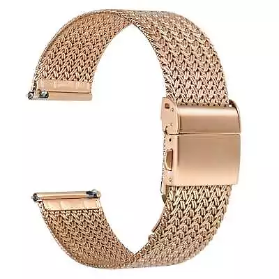 WOCCI Metal Watch Band 14mm 16mm 18mm 20mm 22mm 316L Stainless Steel Woven Mesh • $30.79