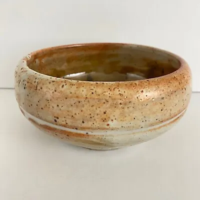 $24.99 • Buy Studio Art Pottery Bowl Hand Thrown Drip Glaze Earth Tones Artist Signed 