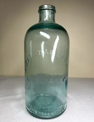 Antique Vintage Great Bear Spring Company Blue Glass Bottle Five Pints 11.5” • $52.49