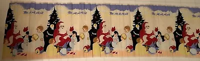 Vintage Christmas Dennison’s Crepe Paper Santa Banner Border Over 6’L RARE! • $114.99