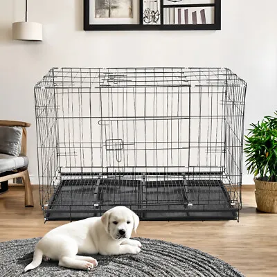 View Details Dog Cage Puppy Training Crate Pet Carrier Small Medium Large XL XXL Metal Cages • 48.95£