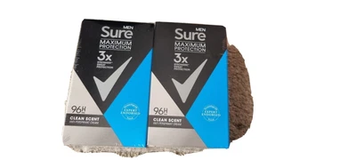 £10 • Buy Sure Maximum Protection Anti-Perspirant Clean Scent Deodorant Cream For Men X2