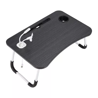 Foldable Bed Tray Laptop Table Notebook Stand Computer Desk With USB/Fan/Light • £14.94