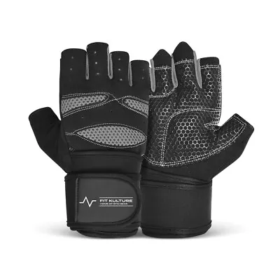 £10.99 • Buy Weight Lifting Gym Gloves Training Fitness Workout Bodybuilding Powerlift
