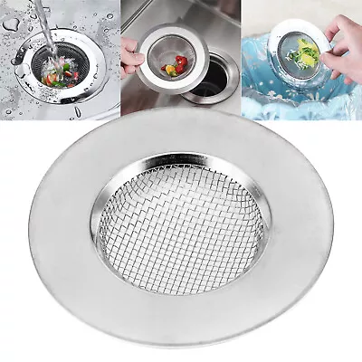 Drain Cover Sink Hair Stainless Strainer Trap Catcher Tub Basin For Kitchen Bath • £5.98
