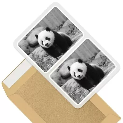 2 X Rectangle Stickers 10cm BW - Baby Panda Bear China #42515 • £3.99