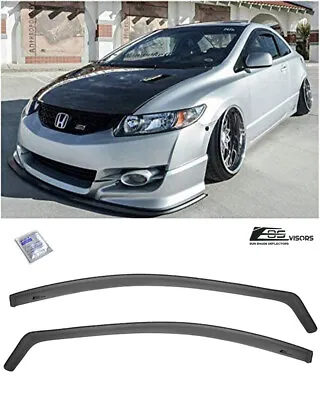 For 06-11 Civic Coupe IN-CHANNEL Style SMOKE TINTED Side Window Vents Sun Shade • $33.99