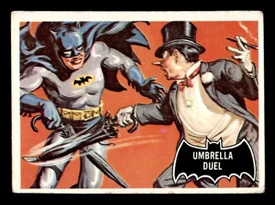 1966 Topps Batman Black Bat #23 Umbrella Duel PR *f1 • $2