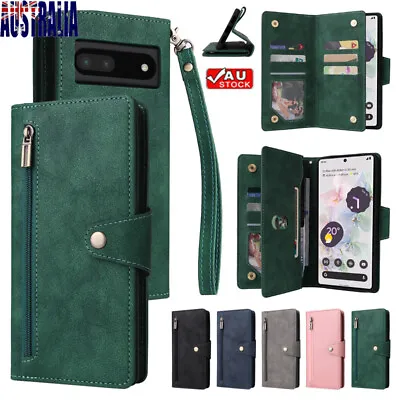 For Google Pixel 7A 7 8 Pro 6 A 5 XL 4A 3A Zipper Leather Wallet Case Flip Cover • $17.49