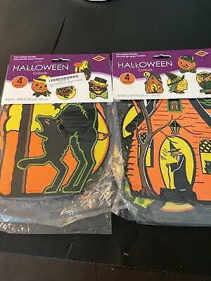 8 Vintage RETRO Styled BEISTLE Repro HALLOWEEN DECORATIONS Die-cut Cutouts • $5.50