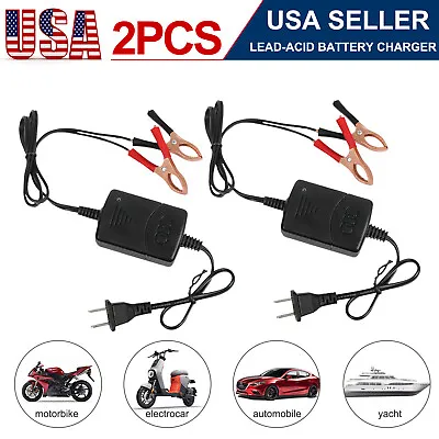 2PCS 12V Car Battery Charger Maintainer Trickle RV For Truck Motorcycle ATV Auto • $9.55