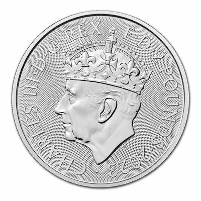 2023 U.K. 2 Pound Silver King Charles Britannia Coronation 1 Oz BU • $40.25