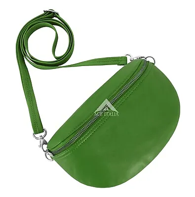 Ladies Crossbody Bum Bag Fanny Pack Real Leather Adjustable Strap Shoulder Bag • £22.17