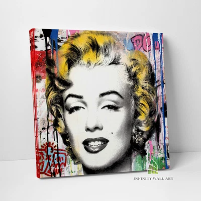 £8.97 • Buy MARILYN MONROE Graffiti Canvas Art Wall Art Print Picture Banksy Canvas -D346