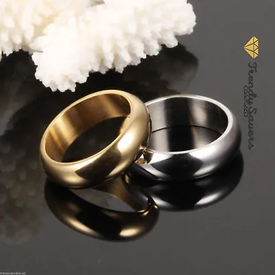 Quality 18K Gold Plated Stainless Steel Wedding/Engagement Rings  Sizes 5-13  • £4.69