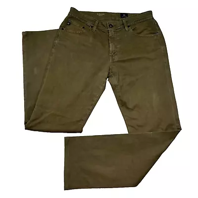 AG Adriano Goldschmied Mens The Graduate Tailored Leg Sueded Pants Green 32x34 • $24.87