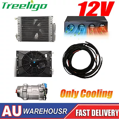 Underdash Air Conditioner Kits 12V Electric Compressor Evaporator Hoses Fitting • $949.99