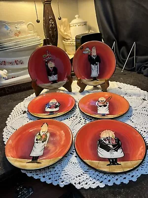 Certified International Tracy Flickinger DINNER IS SERVED Dessert Plates--Set/6 • $14.99