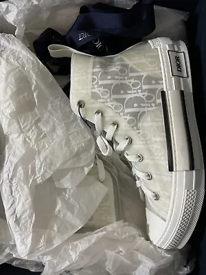 Christian Dior Men's B23 High-Top Sneakers Oblique White Transparent Size 39 • $650