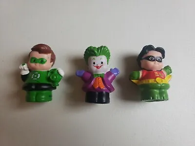 $16.99 • Buy Fisher Price Little People DC Comics Super Heroes Lot Of 3 Joker, Robin, Lantern