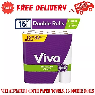 Viva Signature Cloth Paper Towels 2x Durable And Soft White 16 Double Rolls • $34.95