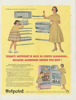 1957 Hotpoint Rich In Costly Aluminum Pink Strong Beautiful Vtg Print Ad SP21 • $11.99