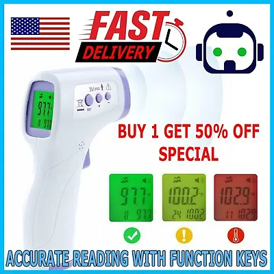 Large LCD Digital Infrared Thermometer Non-contact Forehead Baby Temperature Gun • $7.95