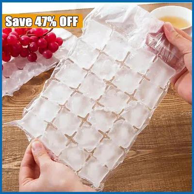 10X Ice Cube Bags Mold Trays Self-Seal Fridge Freezer Freezing Maker Ice Bags • £2.66