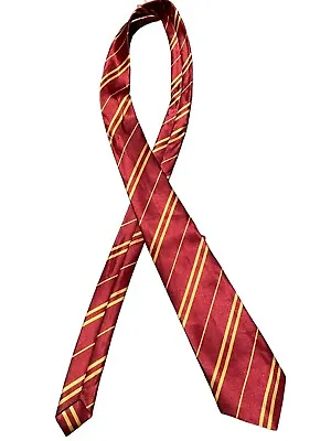 Harry Potter Gryffindor Tie Burgundy Gold Striped Halloween Fast Shipping • $5