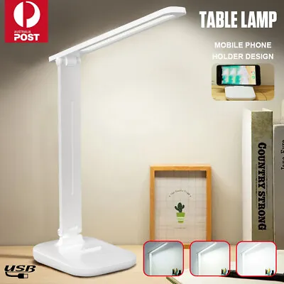 Touch LED Desk Lamp Bedside Study Reading Table Light Dimmable USB Rechargeable • $13.69
