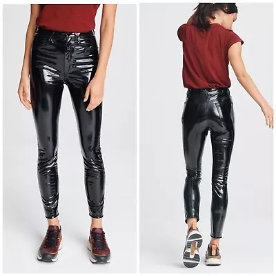 NWT Rag & Bone $495 Super High Rise Ankle Skinny Vinyl Size: 28 • $99.20