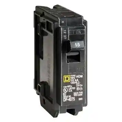 Homeline 15 Amp One-Pole Circuit Breaker HOM120CP Square D Breakers 120/240 VAC • $9.29