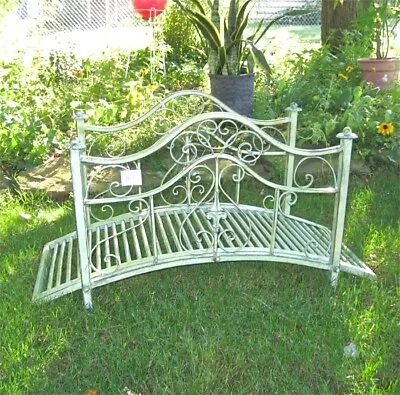 Garden Bridge  21   High - Iron - Rustic Green Finish - Garden Decor   • $209.99