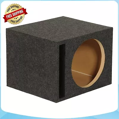 QPower 10  Heavy-Duty Single Vented Vehicle Subwoofer Enclosure Woofer Box Gray • $49.99