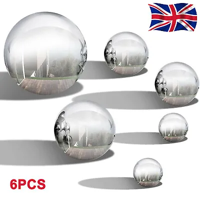 6x Stainless Steel Mirror Sphere Hollow Gazing Ball Garden Party Ornament Decor • £12.99