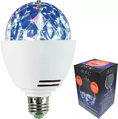 £11.99 • Buy Disco Ball Light Rotating Multi-Coloured Lightbulb Edison Screw Fitting E27, MSC