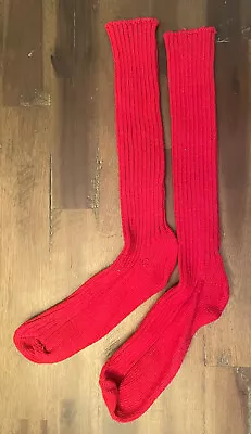 Vintage Women’s Red Long Cuff Socks Size 9-11 • $15